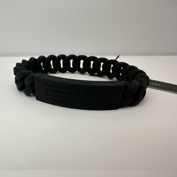 Marc by Marc Jacobs Black Silicone Braided Bracelet NWT - Picture 2 of 7